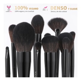 Juego de brochas de maquillaje profesional Docolor DO-DA1502 15 unidades color negro