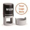 Infusion Custom Logo Round Self-Inking Rubber Stamp (2" Diameter), Orange