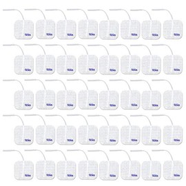 TENS Electrodes, Value Wired Replacement Pads for TENS Units, 40 TENS Unit Electrodes (2in x 2in, 40 Pack) Discount TENS Brand