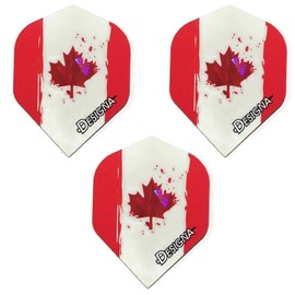 Designa - Bandera canadiense de Canadá, hoja de arce, 75 micras, patriota holográfica fuerte, vuelos de dardos (1 juego)