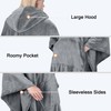 Catalonia Classy Fleece Poncho Blanket with Hood, Soft Warm Cuddly