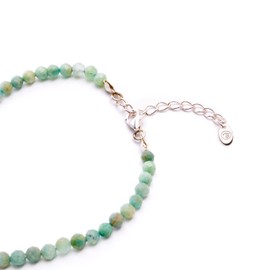 Bergerlin Genuine Natural Stone Pearl Bracelet with 925 Sterling Silver Pearl or Gold-Plated Pearl - Faceted with Clasp - with Certificate of Authenticity, 925 Silber - 18,5+4cm