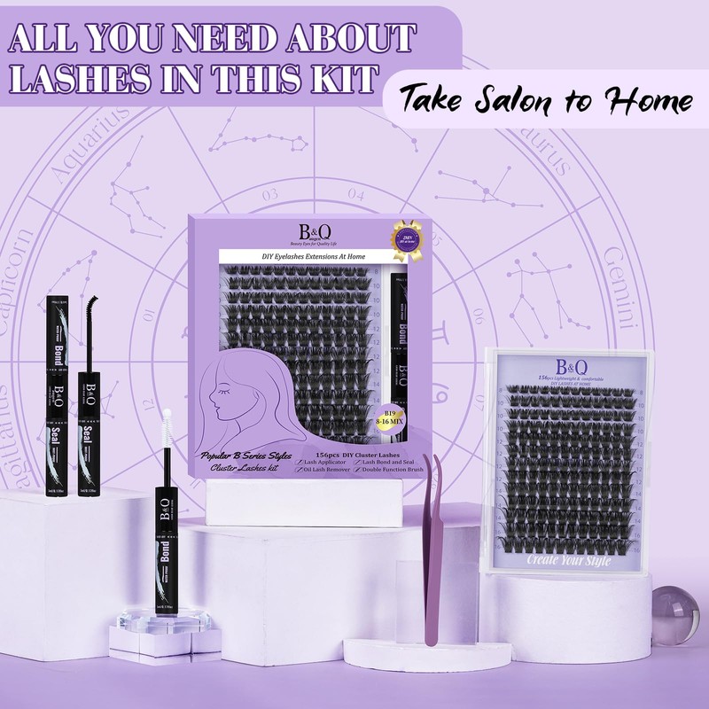 B&Q Wispy Lash Clusters Kit B19, DIY Lash Extension Kit