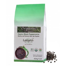 Certified Organic Ceylon Black Peppercorns 1 LB/ 454g (Premium Grade)