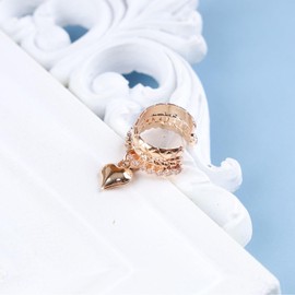 Inilbran Boho Heart Dangle Ear Cuffs Earrings Vintage Heart Clip On Earrings Gold Heart Drop Cartilage Earrings No Piercing Clip Earrings Jewellery for Women and Girls, Alloy Steel