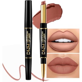 Kaely Kit 2 En 1 De Delineador Y Labial Nude Marrón Para Mujer, Kit De Labios Mate Con Delineador, Tinte Labial De Larga Duración Y Resistente Al Agua (24 Horas), Set De 12 Lápices Labiales.