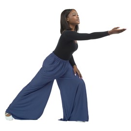 Danzcue Womens Celebration of Spirit Palazzo Pants, Navy, MA