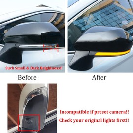 HIGH FLYING for Toyota Camry 2018-2024 Car LED Side Mirrors Sequential Dynamic Turn Signal Lights Indicator Set of a Pair Smoked Black Type A (Only Fit No Turn Signal Lights)