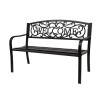Unbranded US 50" Outdoor "Welcome" Pattern Backrest Cast Iron&PVC Bench
