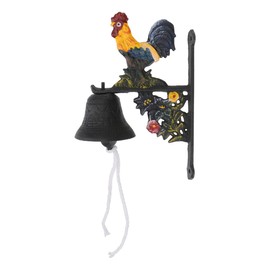 Sosoport Iron Doorbell Rooster Design Easy Install Decorative Door Bell for Vintage Style Homes