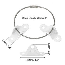 MECCANIXITY 8" Furniture Anchors, 6 Sets Anti Tip Furniture Anchors Stainless Steel Furniture Securing Wall Anchors for Earthquake Straps Home Safety, White