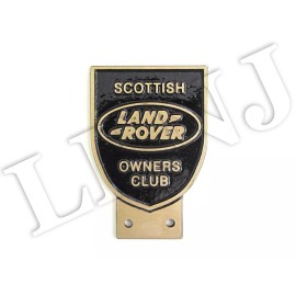 Falon BRONZE SOLID DIE-CAST "LAND ROVER OWNERS CLUB SCOTTISH" BADGE NAMEPLATE 100X70MM
