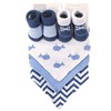 Hudson Baby Unisex Baby Cotton Bib and Sock Set, Whale,