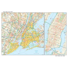 New York, New York Wall Map, Small - 21.75" x 14.5" Laminated