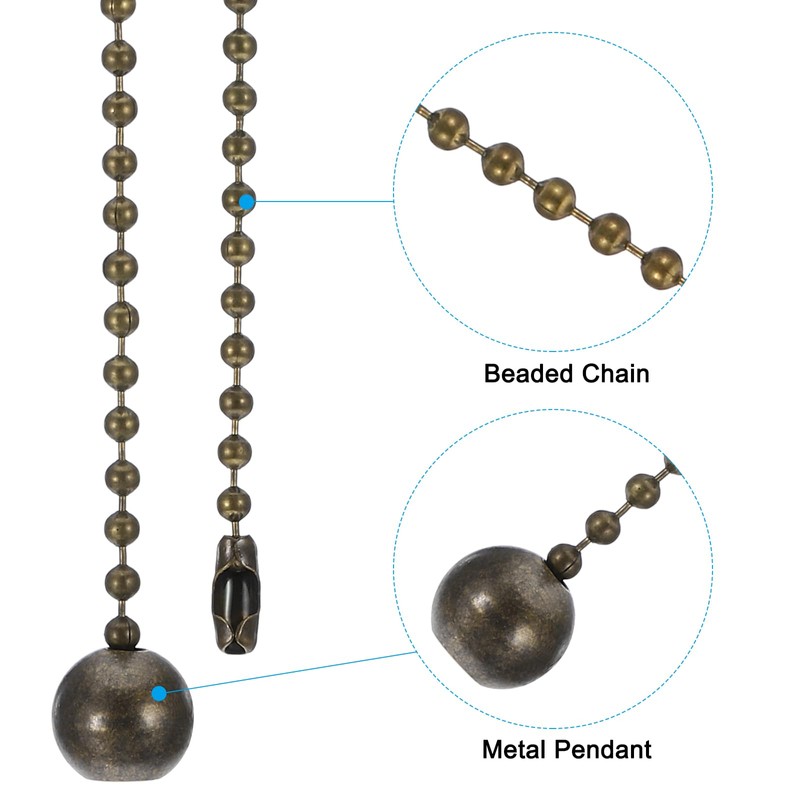 PATIKIL 1M 3.3ft Ceiling Fan Pull Chain, 4 Pcs Beaded