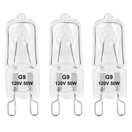 YEGRUEB G9 Heat Lamp Bulbs for Reptile,Day White, Mini Halogen Bulb 50W, Infrared Reptile Heat Lamp for Bearded Dragon Gecko Turtle Lizard, Pack of 3