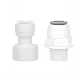 Qrity 1 x Quick Connector for Water Filter, 3/8 Inch Female/Male Thread to 3/8 Inch Quick Connector, Pipe Fittings for Water Filter, Reverse Osmosis