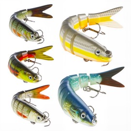 5 Stück Hecht Köder,Wobbler Hecht, Angelköder Lebensechter Kunstköder für Zander, Barsch, SOARFLY Forellen, Süßwasser, Salzwasser Raubfisch Köder, Familien-Angelausrüstung, Angeln Geschenk (B)