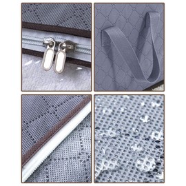 90L Clothes Storage Bags with Zips, Super Large Capacity, Thick Foldable Clothing Storage Bags Organizer, Reinforced Handle, for Clothes, Comforters, Bedding, Blankets (4 Pack)