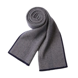 YOUMMY Scarf, Men's Pattern, Cashmere Blend, Warm, Business, Gentleman, Thick, Large Scarf, Gift, Striped, Autumn/Winter, multicolor (blue / gray)