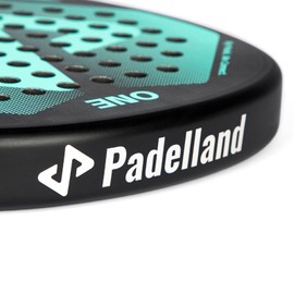 Generic PADELLAND Padel/Pop Tennis Paddle Series Carbon Fiber Racquet, 17.91x10.23x1.5 inches, 0.8 lbs, 12K Carbon Fiber Construction, blue-green