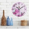 ALAZA Pink Wall Clock Butterfly Clocks Wall Rose Flower Bathroom