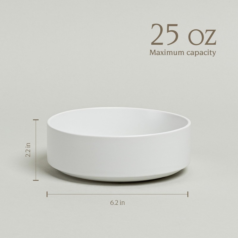 over&back Stackable Cereal Bowl Set - Stoneware Dishes - Comes