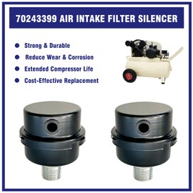 2 Pcs 70243399 Air Intake Filter Silencer 1/2" MPT Compatible with Ingersoll Rand SS3 Air Compressor Replacement Part, Replace FS-06-050, FS06050
