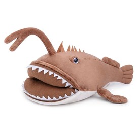 lilizzhoumax Anglerfish Plush Toy 30cm/12inch Cute Realistic Stuffed Wild Lantern fish Deep Sea Animals Super Soft Home Decoration Perfect Playtime Companions Gift for Kids Boys Girls - Brown