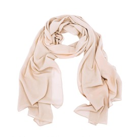 lifwimner Chiffon Scarf Women's Summer Festive Scarf for Evening Dress, Stole Hijab 175 x 70 cm Lightweight Scarves and Shawls Chiffon Scarves for Bride Summer Wedding, nude peach