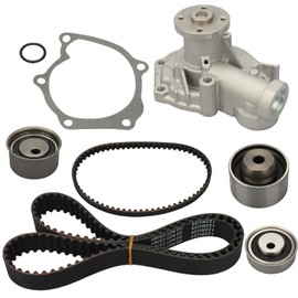 IRONTEK Timing Belt Kit with Water Pump Fit for 2001-2006 for Hyundai Santa Fe, 1999-2005 for Hyundai Sonata, 2001-2005 for Kia Optima, 2001-2005 for Kia Magentis, 2.4L, TBK313, ITM313, TS26313