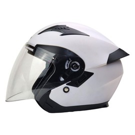 PITMOTO Open-Face Motorcycle Helmet. DOT, Model PM-768. -Matte White-X-Large
