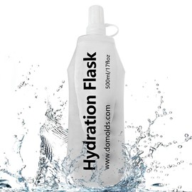 TXSN 500 ml Soft Flask, Hydration Flask Foldable Water Bottle for Hydration Pack Vest and More, Clear