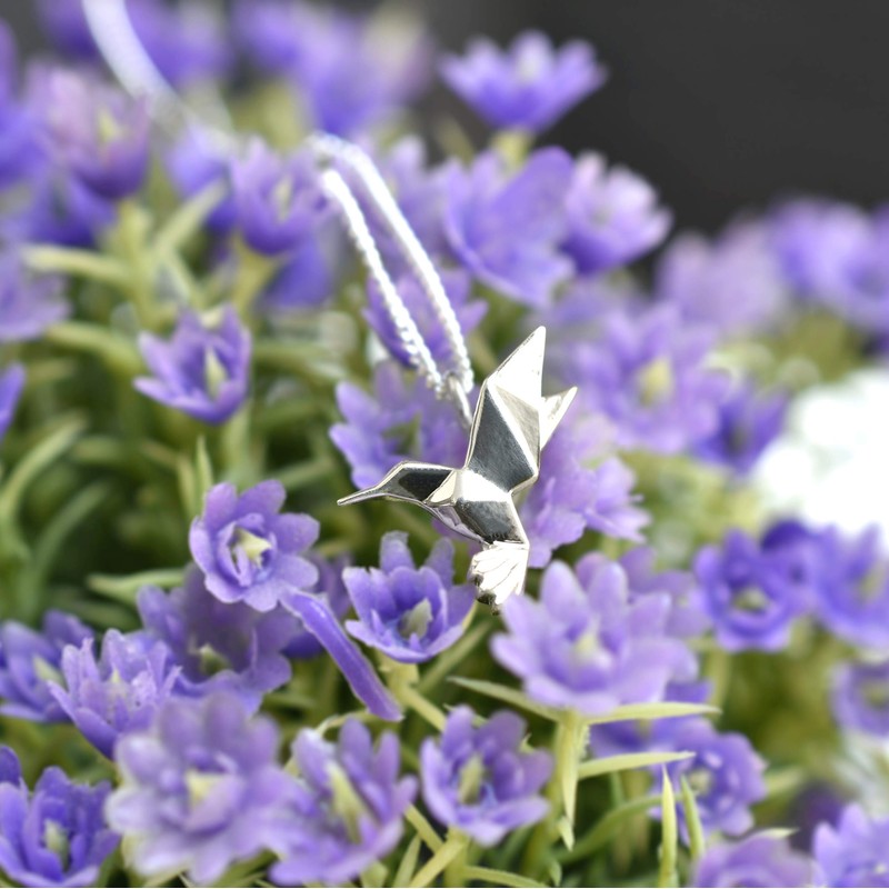 Sterling Silver Origami Hummingbird