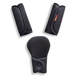 SeedFuture Car Seat Strap Cover Set for Baby, Covers with Crotch Pad Combo for Car Seats, Strollers, Black