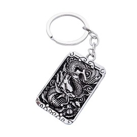 PYNASA Dragon Keychain for Women Men,Dragon Charm Key Chain Accessories Gifts For Car Key Ring,Backpacks,Hand Bag, Silver, Small