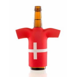 The Original Flaschentrikot Denmark Design - Classic Flag Design - Neoprene Drinks Cooler - Denmark Fan Item
