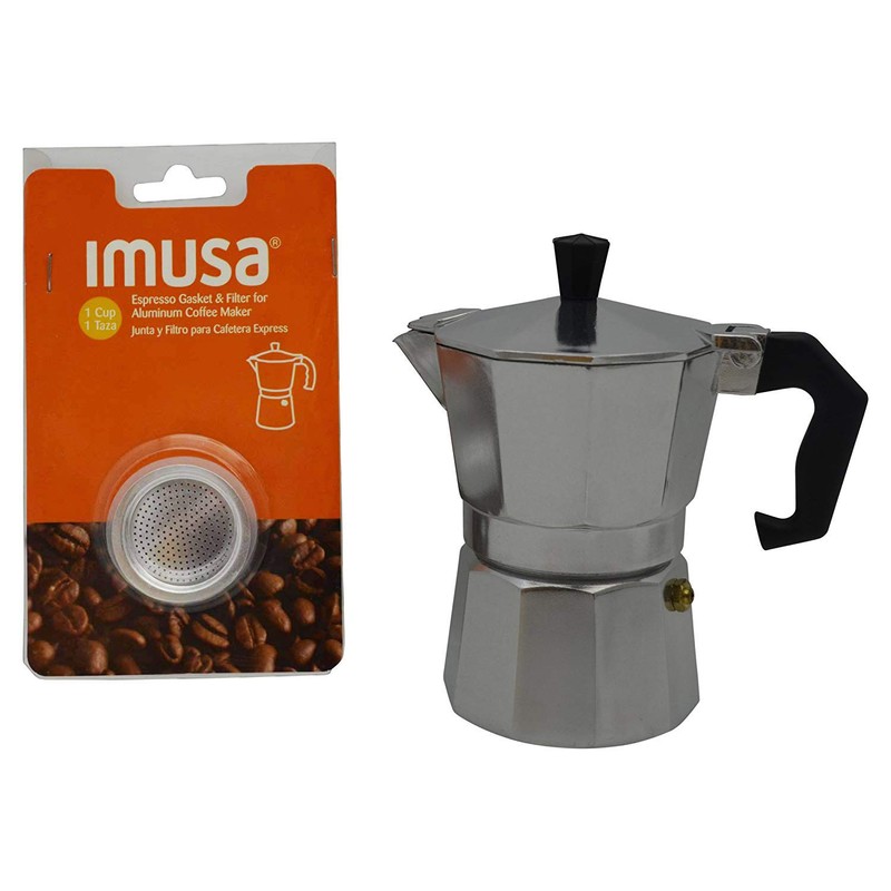 IMUSA USA Aluminium Stovetop Replacement Rubber Ring & Filter 1-Cup,