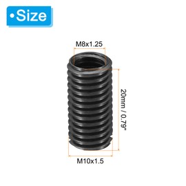 PATIKIL Grade 8.8 Carbon Steel Threaded Repair Insert Nut, 5pcs M8x1.25 Female to M10x1.5 Male Screw Sleeve Inserts Reducing Adapter Reducer 20mm