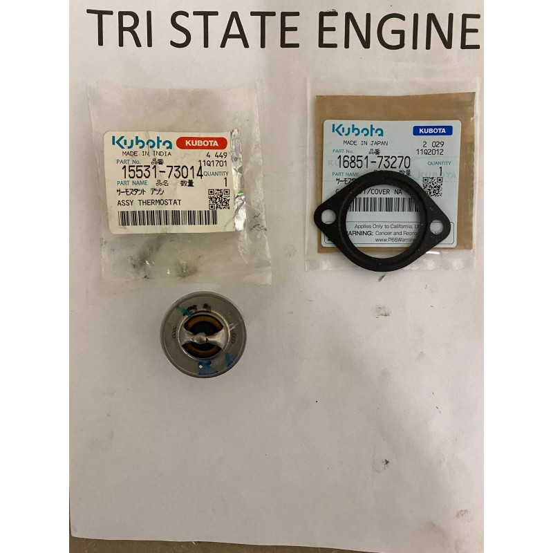 Kubota GENUINEOEM KUBOTA THERMOSTAT & GASKET 15531-73014 16851-73270 D722 DF752
