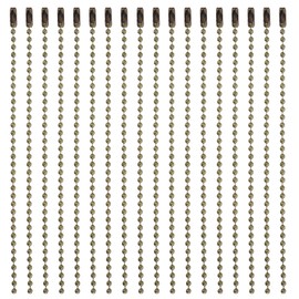 sourcing map 20Pcs Ball Bead Chain, Metal Ball Chain with Connectors for Hanging Ornament Jewelry Necklace Dog Tag Keychain Christmas Decoration,Bronze
