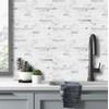 AULIGET 20 Sheets Faux Stone Peel and Stick Backsplash, White