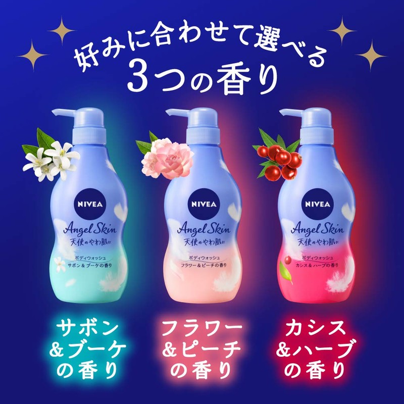 Nivea Angel Skin Body Wash, Flower & Peach Scent, Refill,