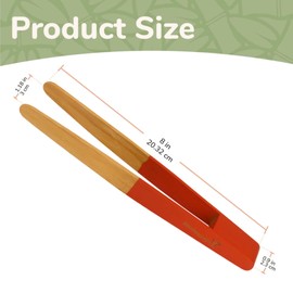 BambooMN Premium 7.9" Reusable Bamboo Kitchen "A" Toast Tongs For Cooking & Holding - Purple - 3 Pieces