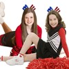 2Pcs American Flag Glitter Ribbon Cheerleading Bows Large Cheer Hair