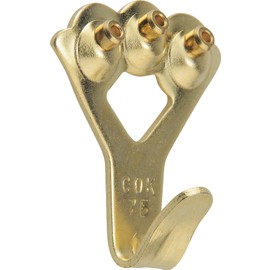 OOK 50026 Professional Picture Hangers, Art Hangers, Brass, Reusable Picture Hooks, 75lb (1 set)