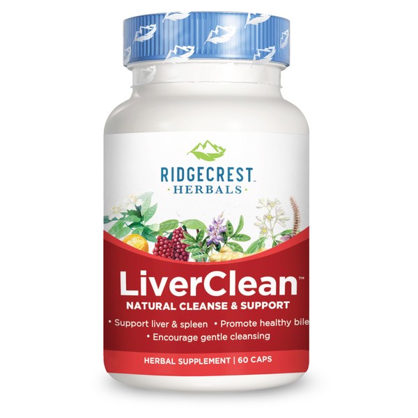 RidgeCrest Herbals LiverClean, Natural Cleanse and Support, 60 Vegan Capsules