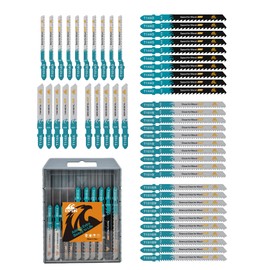 EXFEIN 50-piece Jigsaw Blades for Metal and Softwood Plywood, Professional Accessory Jigsaw