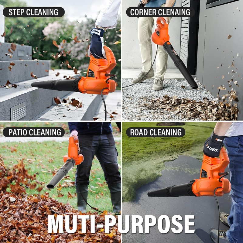 MAXLANDER Leaf Blower Corded, 7-AMP 350CFM/155MPH Electric Leaf Blower, Lightweight