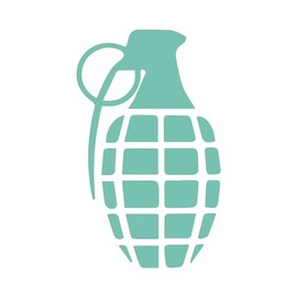 Hand Grenade Car Sticker Vinyl Decal Notebook Car Window Laptop 3.25" x 5.5" (Mint)
